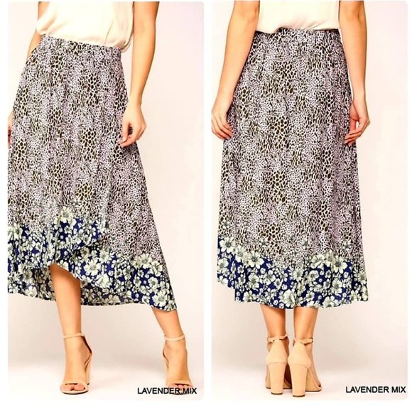 Pattern Mix SKIRT ~ Pale Lavender Animal Print o'e - Picture 8 of 14